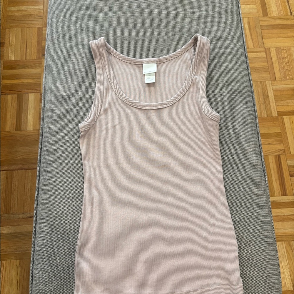 H&M Women's Ribbed Tank Top - Light Pink
